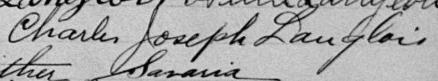 Signature de Charles Joseph Langlois: 8 octobre 1894 Signature de Charles Joseph Langlois: 8 octobre 1894