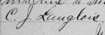 Signature de C. J Langlois: 28 septembre 1895 Signature de C. J Langlois: 28 septembre 1895