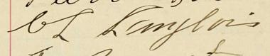 Signature de C J Langlois: 11 mai 1901 Signature de C J Langlois: 11 mai 1901