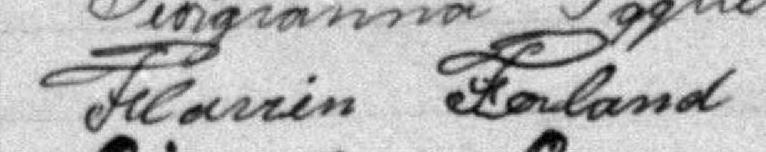 Signature de Flavien Ferland: 17 juillet 1900 Signature de Flavien Ferland: 17 juillet 1900