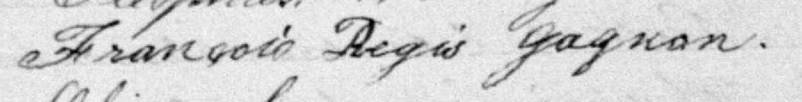 Signature de François Regis Gagnon: 13 juillet 1880 Signature de François Regis Gagnon: 13 juillet 1880