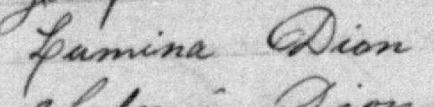 Signature de Lumina Dion: 23 juillet 1889 Signature de Lumina Dion: 23 juillet 1889