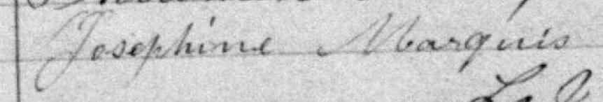 Signature de Josephine Marquis: premier mars 1881 Signature de Josephine Marquis: premier mars 1881