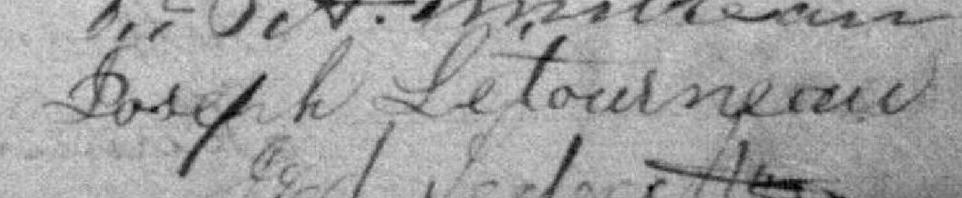 Signature de Joseph Létourneau: 22 juillet 1884 Signature de Joseph Létourneau: 22 juillet 1884