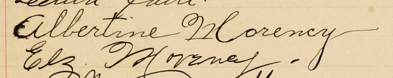 Signature de Albertine Morency: 23 octobre 1901 Signature de Albertine Morency: 23 octobre 1901