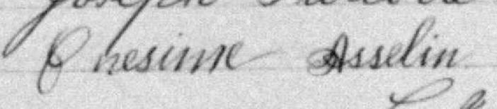 Signature de Onesime Asselin: 23 novembre 1887 Signature de Onesime Asselin: 23 novembre 1887