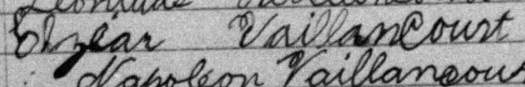 Signature de Elzéar Vaillancourt: 11 mars 1891 Signature de Elzéar Vaillancourt: 11 mars 1891