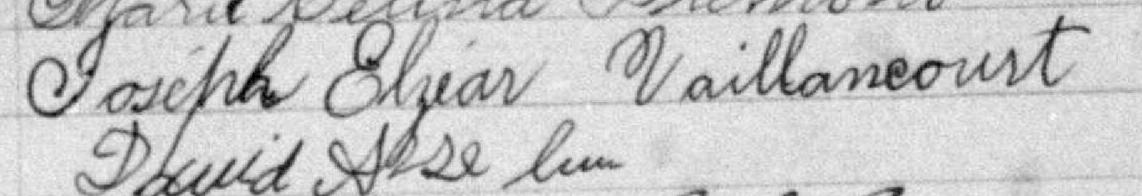 Signature de Joseph Elzéar Vaillancourt: premier novembre 1891 Signature de Joseph Elzéar Vaillancourt: premier novembre 1891