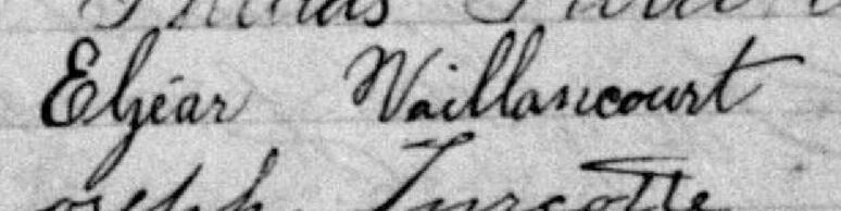 Signature de Elzéar Vaillancourt: 19 octobre 1897 Signature de Elzéar Vaillancourt: 19 octobre 1897