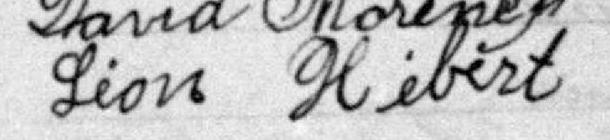 Signature de Léon Hébert: 4 septembre 1899 Signature de Léon Hébert: 4 septembre 1899