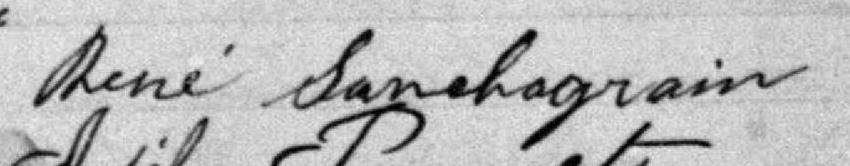 Signature de René Sanchagrain: 17 juillet 1900 Signature de René Sanchagrain: 17 juillet 1900