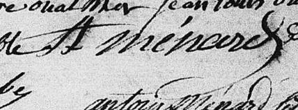 Signature de A Ménard: 27 octobre 1800 Signature de A Ménard: 27 octobre 1800