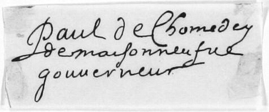 Signature Chomedey de Maisonneufve: Signature Chomedey de Maisonneufve: