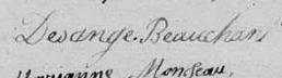 Signature de Desanges Beauchan: 14 octobre 1811 Signature de Desanges Beauchan: 14 octobre 1811