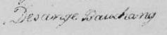 Signature de Desange Bauchang: 10 octobre 1812 Signature de Desange Bauchang: 10 octobre 1812