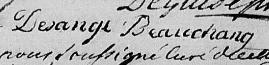 Signature de Desange Beauchang: 3 juillet 1815 Signature de Desange Beauchang: 3 juillet 1815