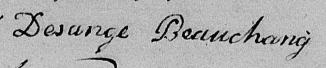 Signature de Desange Beauchamg: 22 février 1819 Signature de Desange Beauchamg: 22 février 1819
