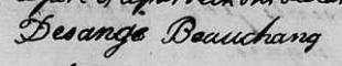 Signature de Desange Bauchamg: 25 octobre 1820 Signature de Desange Bauchamg: 25 octobre 1820