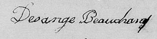 Signature de Desange Beauchamp: 10 décembre 1824 Signature de Desange Beauchamp: 10 décembre 1824