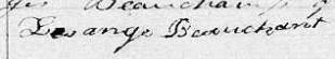 Signature de Desange Beauchant: 20 décembre 1838 Signature de Desange Beauchant: 20 décembre 1838