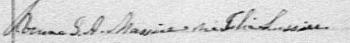 Signature de Veuve G. A. Massüe née Julie Lussier: 14 novembre 1882 Signature de Veuve G. A. Massüe née Julie Lussier: 14 novembre 1882