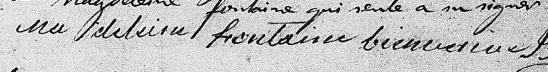 Signature de Madeleine Fontaine Bienvenue: 9 avril 1810 Signature de Madeleine Fontaine Bienvenue: 9 avril 1810