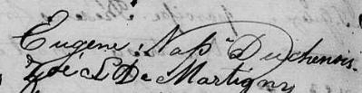 Signature de Eugene Nap Duchenois: 10 septembre 1823 Signature de Eugene Nap Duchenois: 10 septembre 1823