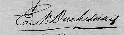 Signature de E N. Duchesnais: 5 novembre 1831 Signature de E N. Duchesnais: 5 novembre 1831