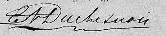 Signature de E N Duchesnois: 8 mai 1833 Signature de E N Duchesnois: 8 mai 1833
