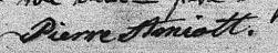 Signature de Pierre Amiott: 16 mars 1810 Signature de Pierre Amiott: 16 mars 1810
