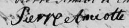 Signature de Pierre Amiotte: premier octobre 1821 Signature de Pierre Amiotte: premier octobre 1821