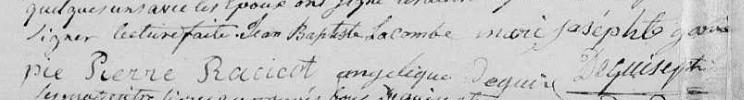 Signature de Mari Joséphte Gariepie: 3 novembre 1812 Signature de Mari Joséphte Gariepie: 3 novembre 1812