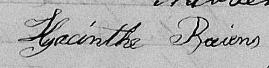 Signature de Hyacinthe Briens: 5 octobre 1855 Signature de Hyacinthe Briens: 5 octobre 1855
