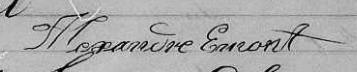 Signature de Alexandre Emont: 17 janvier 1860 Signature de Alexandre Emont: 17 janvier 1860