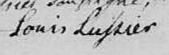 Signature de Louis Lussier: 7 janvier 1818 Signature de Louis Lussier: 7 janvier 1818