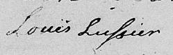 Signature de Louis Lussier: 22 février 1830 Signature de Louis Lussier: 22 février 1830