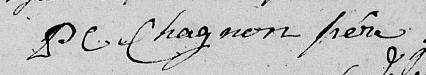 Signature de P C Chagnon père: 28 mai 1819 Signature de P C Chagnon père: 28 mai 1819