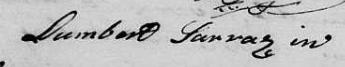 Signature de Lambert Sarrazin: 16 mai 1820 Signature de Lambert Sarrazin: 16 mai 1820