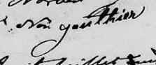 Signature de Norbert Gauthier: 28 juillet 1820 Signature de Norbert Gauthier: 28 juillet 1820