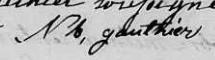 Signature de Nb Gauthier: 13 octobre 1820 Signature de Nb Gauthier: 13 octobre 1820