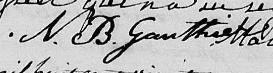 Signature de N. B. Gauthier: 23 avril 1821 Signature de N. B. Gauthier: 23 avril 1821