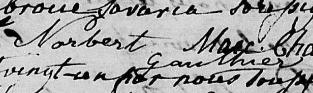 Signature de Norbert Gauthier: 11 juillet 1821 Signature de Norbert Gauthier: 11 juillet 1821
