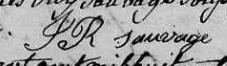 Signature de J R Sauvage: 18 août 1821 Signature de J R Sauvage: 18 août 1821