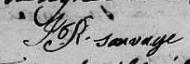 Signature de J R Sauvage: 23 août 1821 Signature de J R Sauvage: 23 août 1821