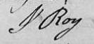 Signature de J Roy: 13 mars 1822 Signature de J Roy: 13 mars 1822