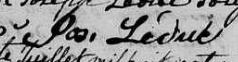 Signature de Jos. Leduc: 30 juillet 1821 Signature de Jos. Leduc: 30 juillet 1821