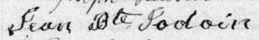 Signature de Jean Bte Jodoin: 28 février 1879 Signature de Jean Bte Jodoin: 28 février 1879