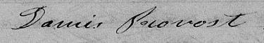 Signature de Damis Provost: 15 novembre 1857 Signature de Damis Provost: 15 novembre 1857