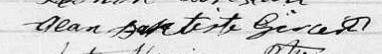 Signature de Jean Baptiste Girard: 9 juin 1835 Signature de Jean Baptiste Girard: 9 juin 1835