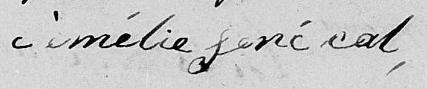 Signature de Émélie Senécal: 8 novembre 1829 Signature de Émélie Senécal: 8 novembre 1829